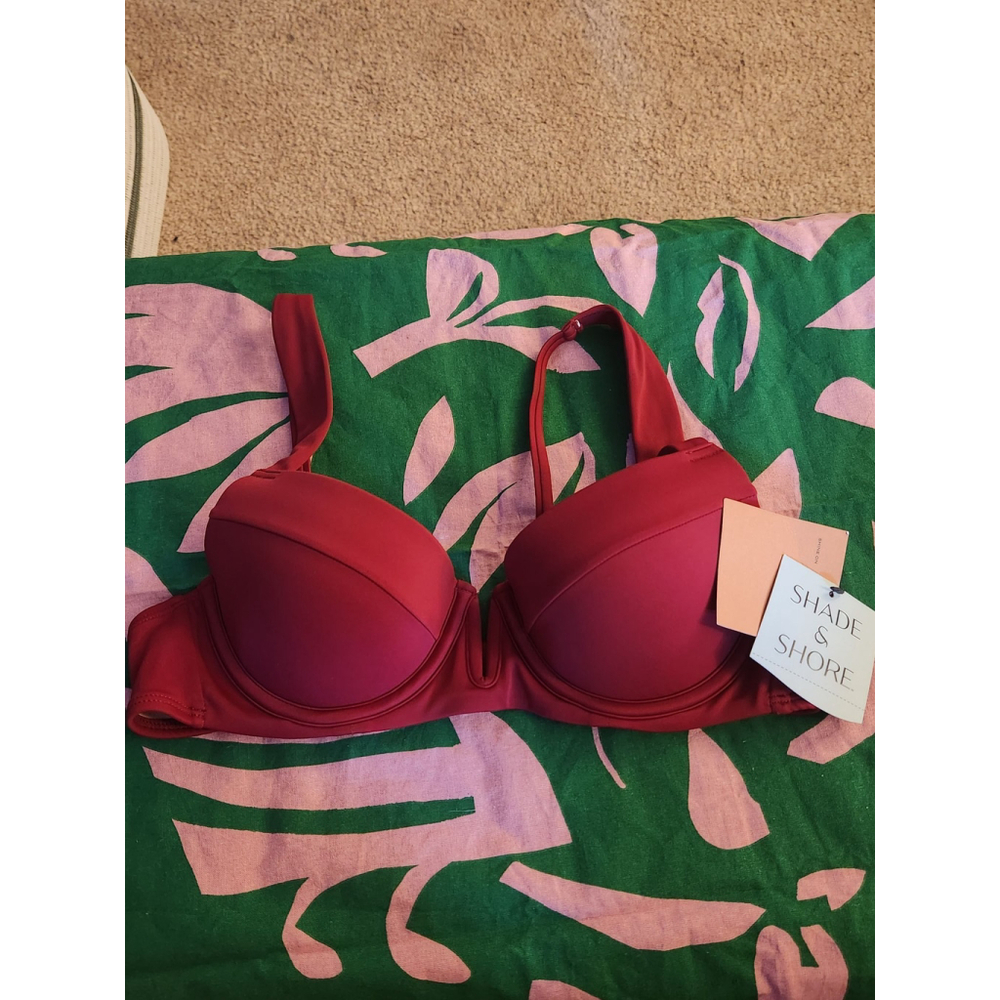 Shade & Shore Bikini Top Size 34B Red